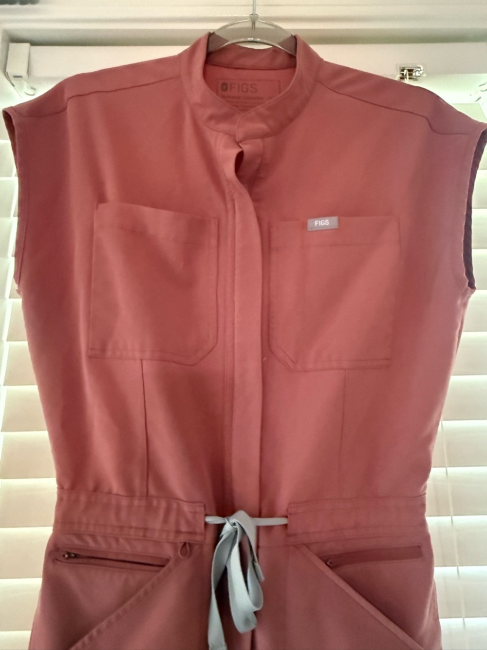 FIGS Rose Mauve Sleeveless Scrub Jumpsuit